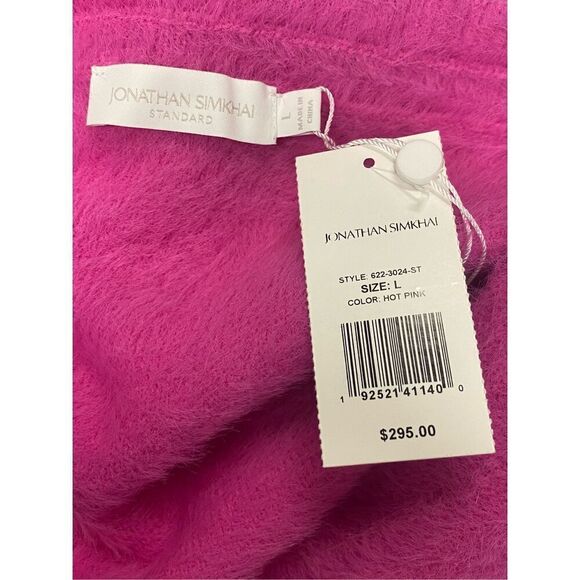 Jonathan Simkhai NWT Paytra Fuzzy Knit Skirt in Hot Pink Size L - Picture 8 of 9
